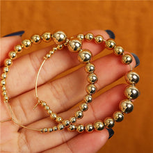 Load image into Gallery viewer, Simple Plain Gold Color Metal Pearl Hoop Earrings Fashion Big Circle Hoops Statement Earrings for Women Party Jewelry
