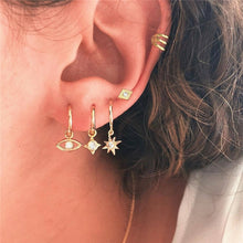 Load image into Gallery viewer, 28 Style Punk Gold Color Bird Snake Star Cross Cactus Earrings Set for Women Crystal Geometric Studs Earrings Statement Jewelry
