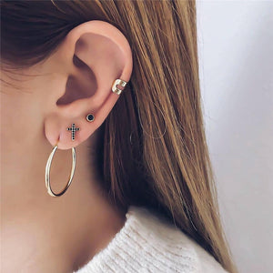 28 Style Punk Gold Color Bird Snake Star Cross Cactus Earrings Set for Women Crystal Geometric Studs Earrings Statement Jewelry