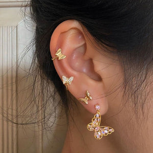 28 Style Punk Gold Color Bird Snake Star Cross Cactus Earrings Set for Women Crystal Geometric Studs Earrings Statement Jewelry